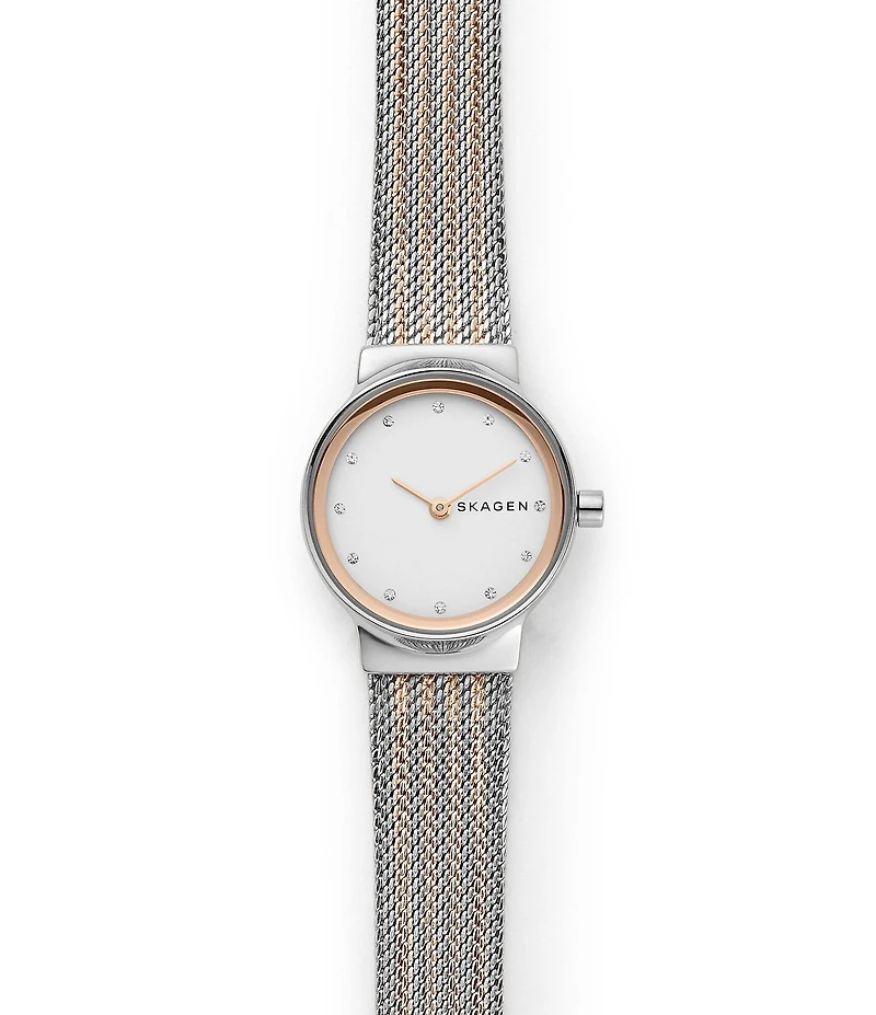 Skagen Freja Lille Two-Tone Steel Mesh Bracelet Watch