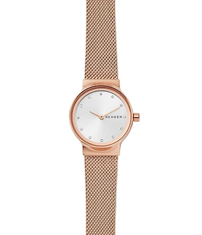 Skagen Freja Rose Gold Tone Steel-Mesh Watch