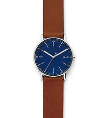 Skagen Signature Brown Leather Watch
