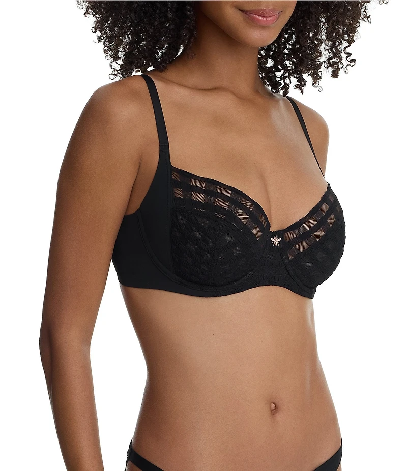 Skarlett Blue Bonbon Full Coverage Gingham Lace Bra