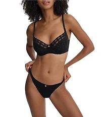 Skarlett Blue Bonbon Full Coverage Gingham Lace Bra