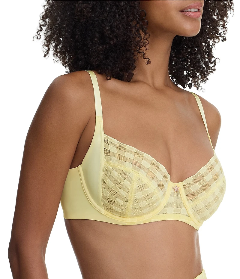 Skarlett Blue Bonbon Full Coverage Gingham Lace Bra