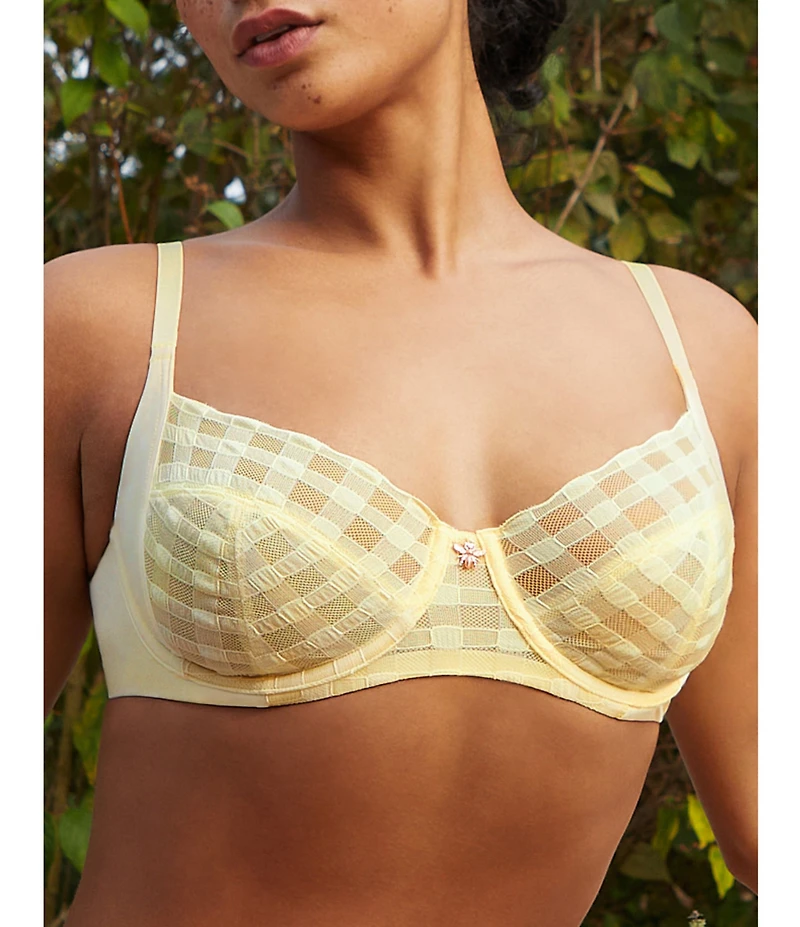Skarlett Blue Bonbon Full Coverage Gingham Lace Bra