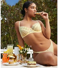 Skarlett Blue Bonbon Full Coverage Gingham Lace Bra