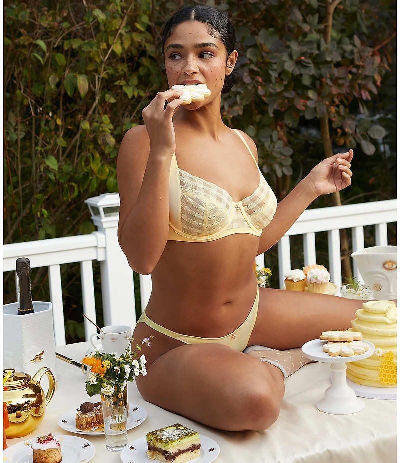 Skarlett Blue Bonbon Full Coverage Gingham Lace Bra