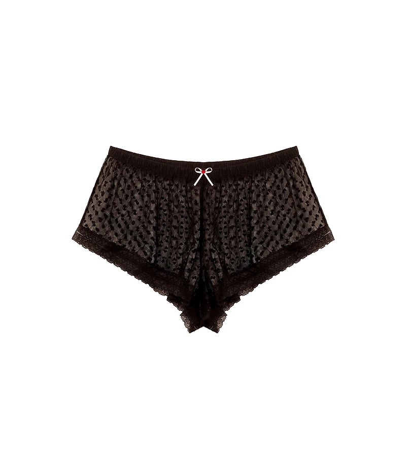 Skarlett Blue Heart Breaker Sheer Heart Lace Coordinating Sleep Shorts