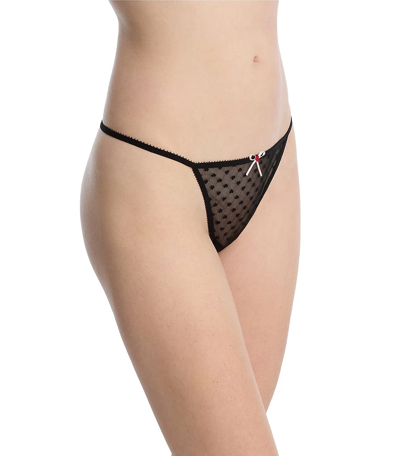 Skarlett Blue Heart Breaker Sheer Heart Lace G-String Thong