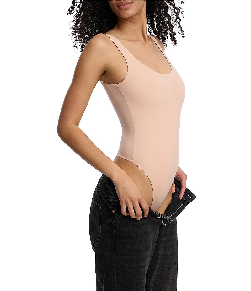 Skarlett Blue Insider Scoop Neck Matte Jersey Sleeveless Bodysuit