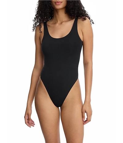 Skarlett Blue Insider Scoop Neck Matte Jersey Sleeveless Bodysuit
