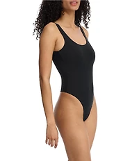 Skarlett Blue Insider Scoop Neck Matte Jersey Sleeveless Bodysuit