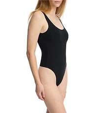 Skarlett Blue Insider Scoop Neck Matte Jersey Sleeveless Bodysuit
