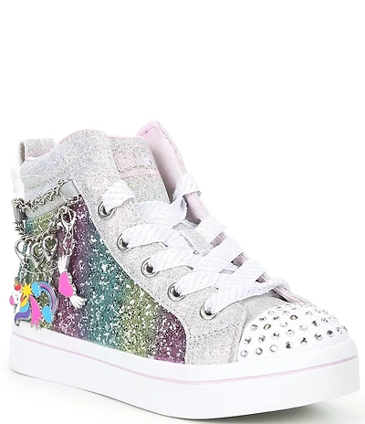 Skechers Girls' Twi-Lites Charm Glitz Light Up Hi-Top Sneakers (Toddler)