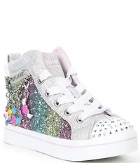 Skechers Girls' Twi-Lites Charm Glitz Light Up Hi-Top Sneakers (Toddler)