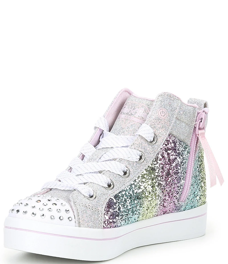 Skechers Girls' Twi-Lites Charm Glitz Light Up Hi-Top Sneakers (Toddler)