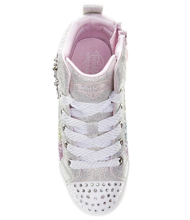 Skechers Girls' Twi-Lites Charm Glitz Light Up Hi-Top Sneakers (Toddler)
