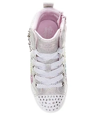 Skechers Girls' Twi-Lites Charm Glitz Light Up Hi-Top Sneakers (Toddler)