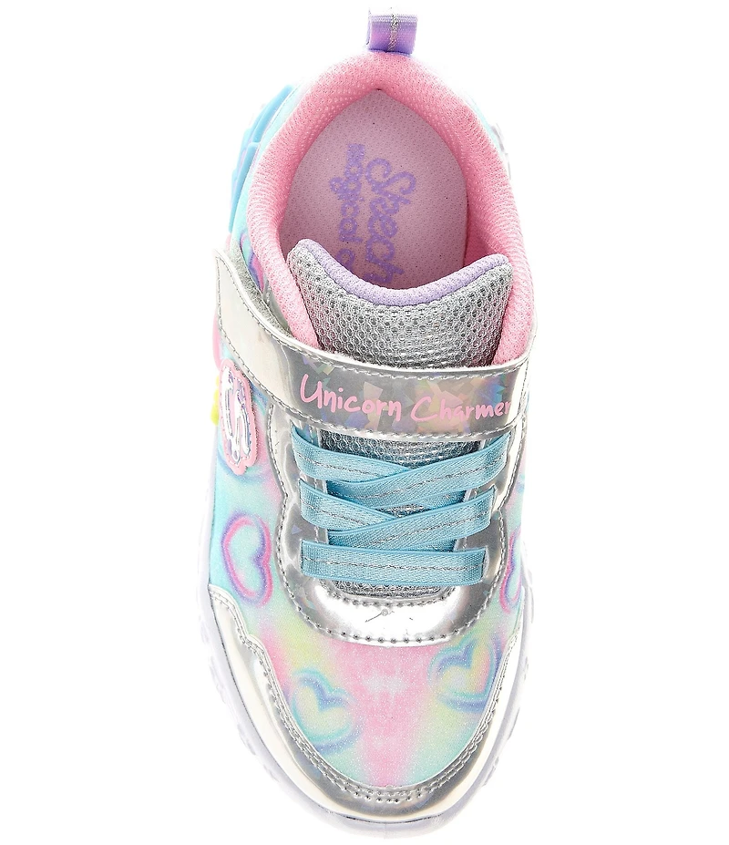Skechers Girl's' Unicorn Charmer Lil Hearts Sparkles Light Up Sneakers (Infant)