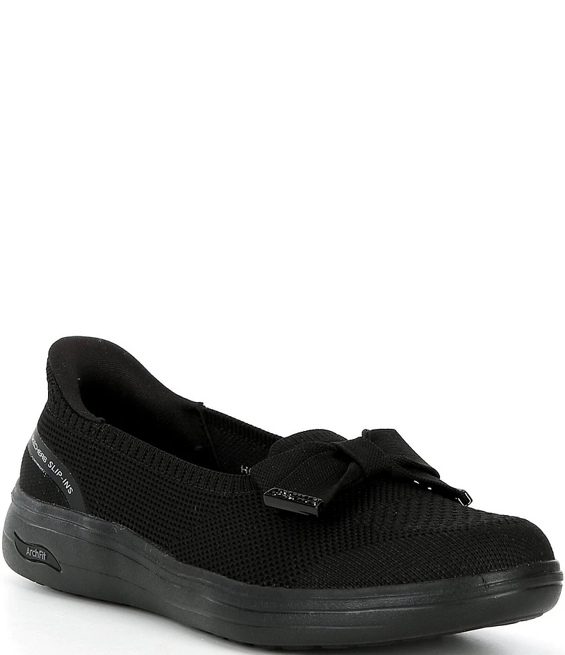 Skechers Women's Hands Free Slip-Ins Arch Fit Inspire Gemma Bow Skimmer Flats
