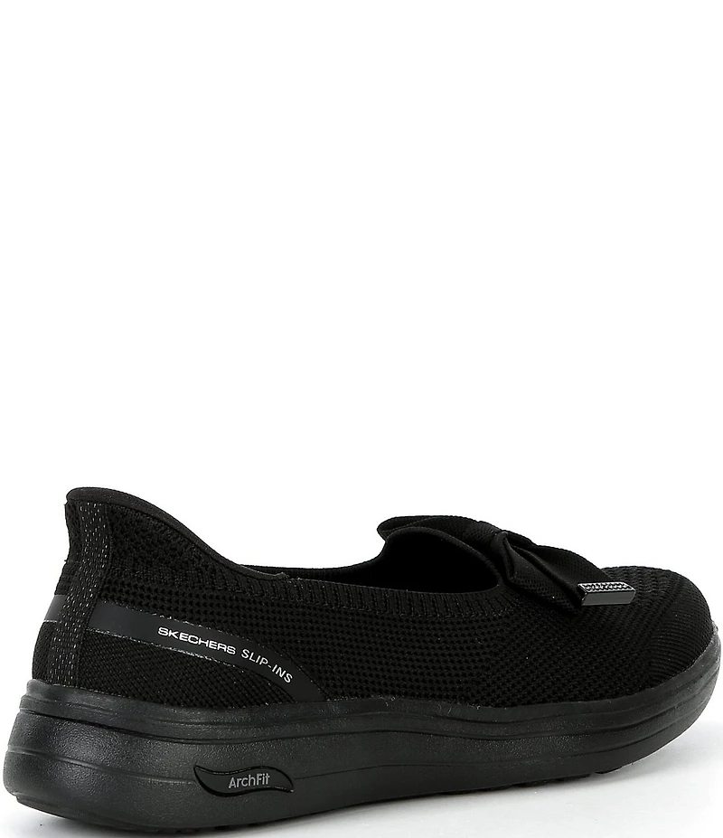 Skechers Women's Hands Free Slip-Ins Arch Fit Inspire Gemma Bow Skimmer Flats