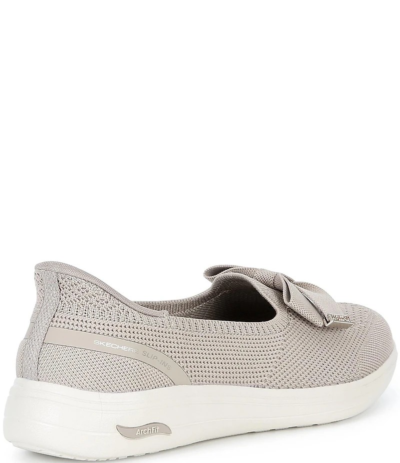 Skechers Women's Hands Free Slip-Ins Arch Fit Inspire Gemma Bow Skimmer Flats