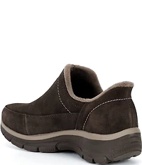 Skechers Women's Relaxed Fit Easy Going Modern Whisper Suede Slip On Shooties