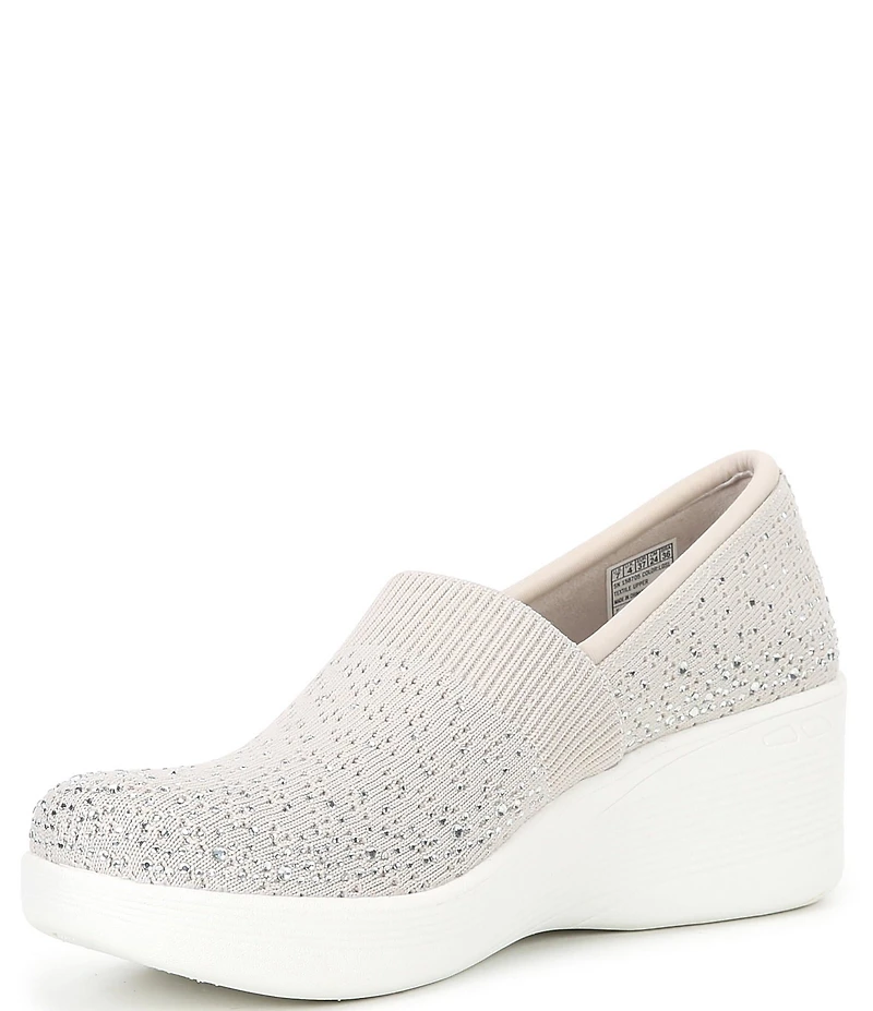 Skechers x Martha Stewart Pier-Lite Reflection Rhinestone Slip On Wedge Sneakers