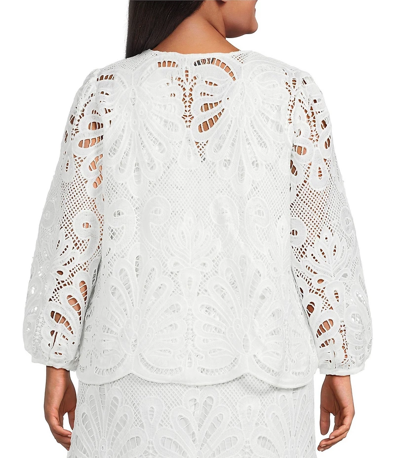 Skies Are Blue All Over Lace V-Neck Long Sleeve Cardigan