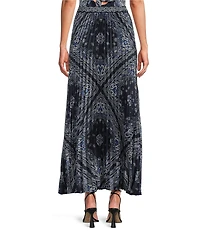 Skies Are Blue Bandana Print Pleated Coordinating Midi Skirt