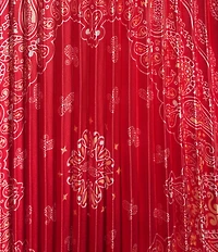 Skies Are Blue Bandana Print V-Neck Sleeveless Pleated Maxi Dress