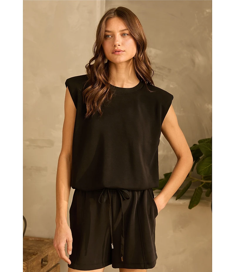 Skies Are Blue Brushed Modal Crew Neck Sleeveless Muscle Top