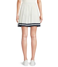 Skies Are Blue Contrast Trim Pleated Coordinating Skirt