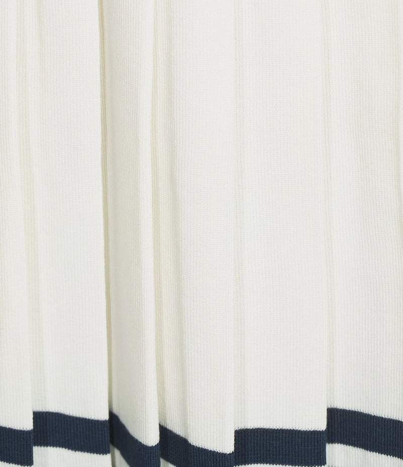 Skies Are Blue Contrast Trim Pleated Coordinating Skirt
