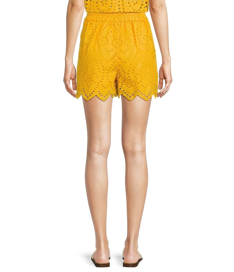 Skies Are Blue Coordinating Eyelet Scallop Hem Shorts