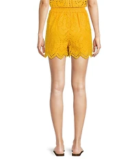 Skies Are Blue Coordinating Eyelet Scallop Hem Shorts