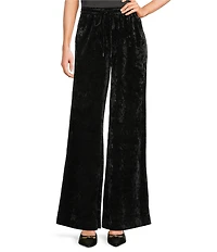 Skies Are Blue Coordinating Crushed Velvet High Waisted Wide Leg Pants