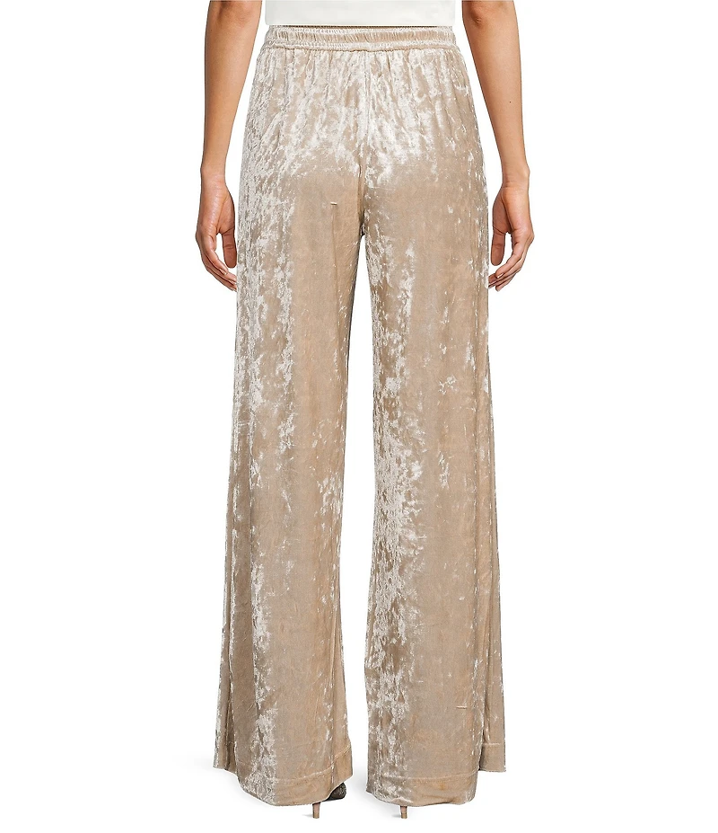 Skies Are Blue Coordinating Crushed Velvet High Waisted Wide Leg Pants