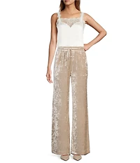 Skies Are Blue Coordinating Crushed Velvet High Waisted Wide Leg Pants