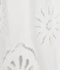 Skies Are Blue Eyelet Lace Sun and Shell Embroidered Coordinating A-Line Midi Skirt