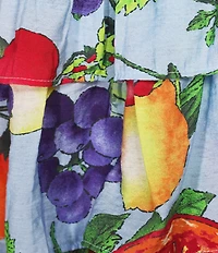 Skies Are Blue Coordinating Fruit Print High Waisted Tiered Mini Skirt