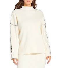 Skies Are Blue Funnel Neck Long Sleeve Knit Coordinating Sweater