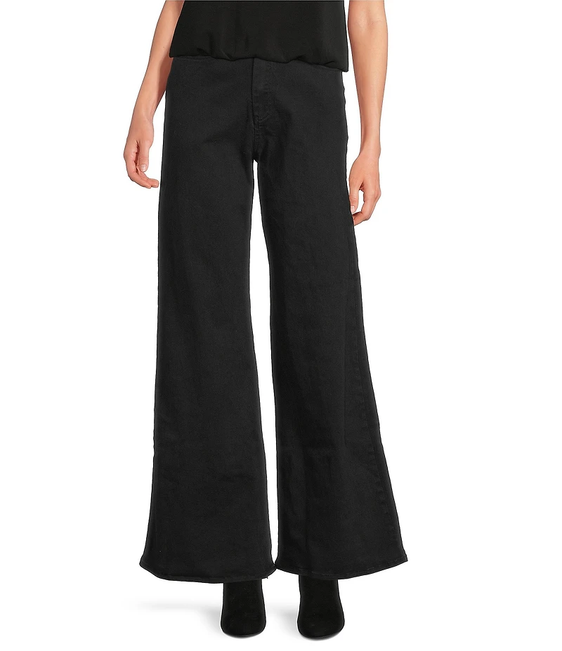 Skies Are Blue High Rise Wide Leg Cotton Twill Pants