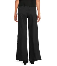 Skies Are Blue High Rise Wide Leg Cotton Twill Pants