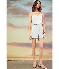 Skies Are Blue High Waisted Flat Front Recycled Tailored Shorts