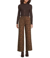 Skies Are Blue Hot Fix Mesh Rhinestone Turtleneck Long Sleeve Top