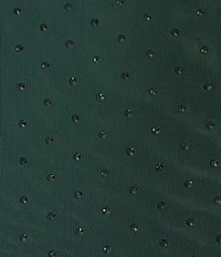 Skies Are Blue Hot Fix Mesh Rhinestone Turtleneck Long Sleeve Top