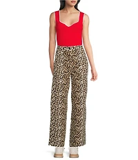 Skies Are Blue Knit V-Neck Sleeveless Contrast Trim Tank