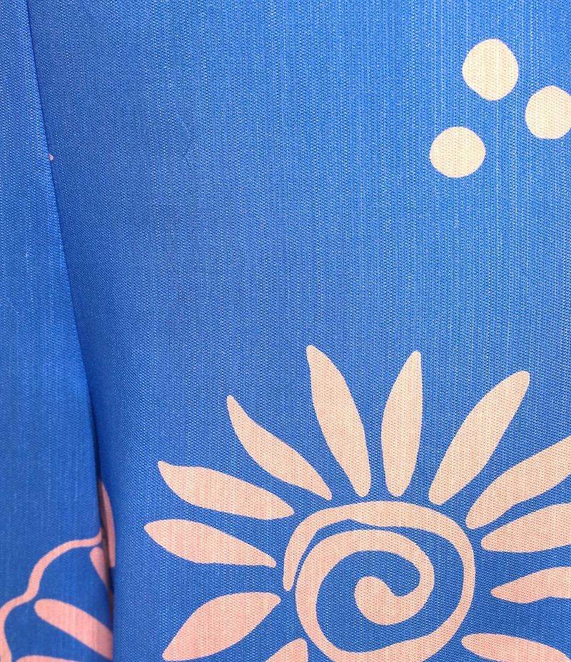 Skies Are Blue Leaf Print High Rise Wide Leg Coordinating Pants