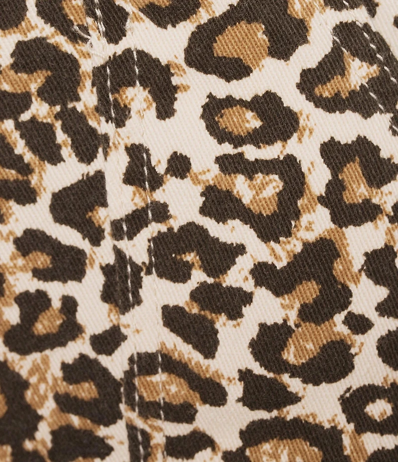 Skies Are Blue Leopard Print Wide Leg Denim Jeans