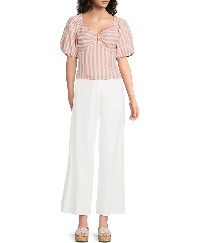 Skies Are Blue Linen Blend High Rise Wide Leg Pants
