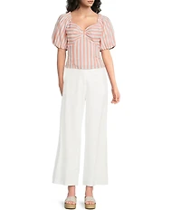Skies Are Blue Linen Blend High Rise Wide Leg Pants